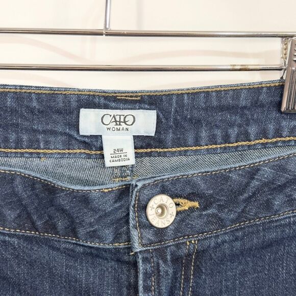 Cato Plus Size 24W‎ Jeans Straight Leg Blue Denim Stretch High Rise Womens 1408 - Picture 7 of 8